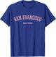 Pink San Francisco California CA Varsity Style San Francisco T-Shirt - T-Shirt | Royal