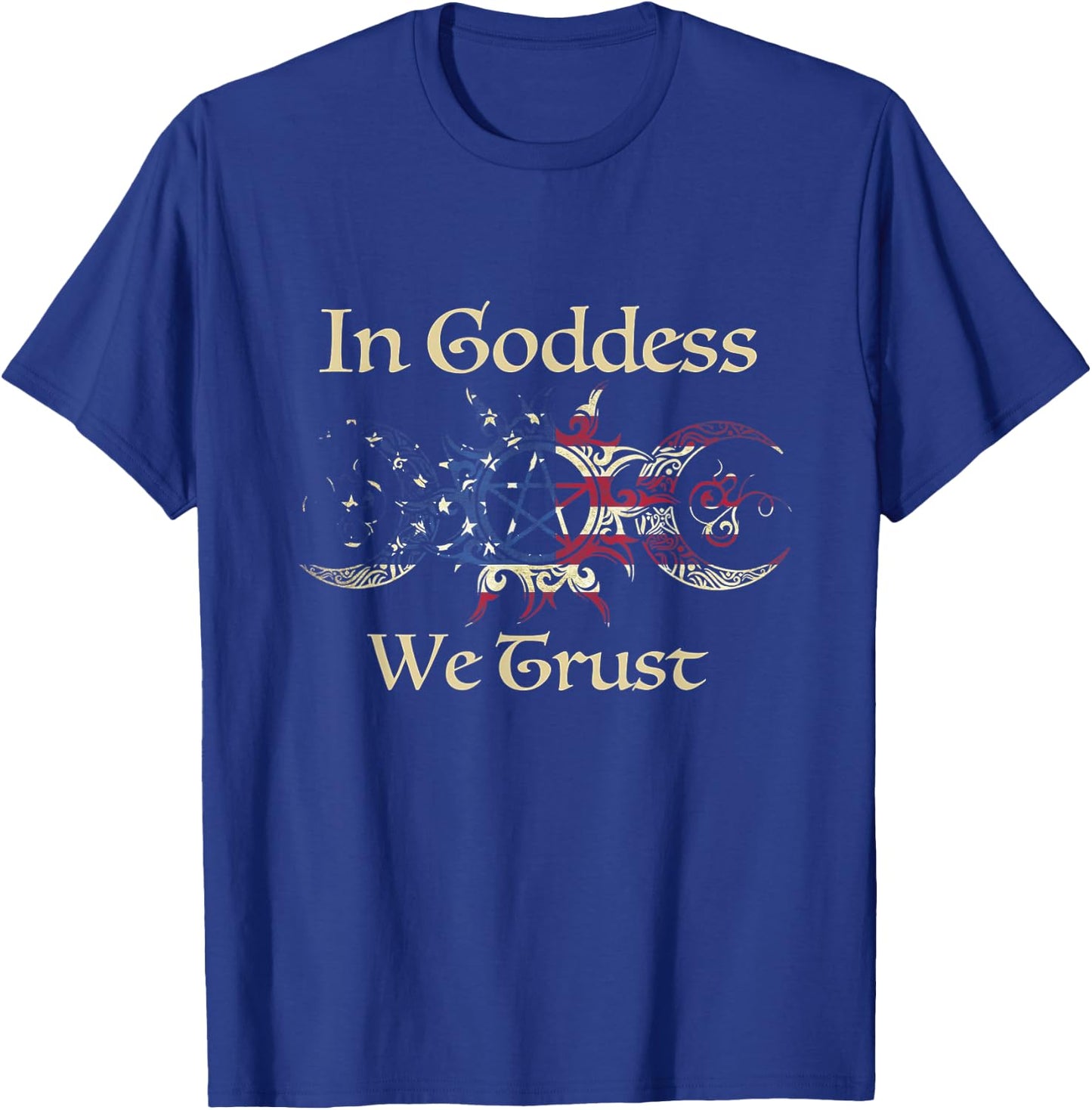 In Goddes We Trust Witch Lover American Flag 4th of July Men T-Shirt - T-Shirt | Royal