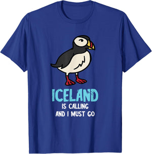 Puffin Bird Lover Iceland Is Calling Seabird Lover Puffin T-Shirt - T-Shirt | Royal