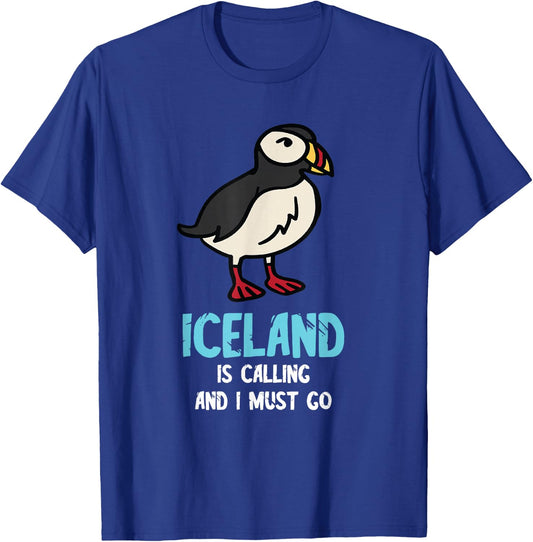 Puffin Bird Lover Iceland Is Calling Seabird Lover Puffin T-Shirt - T-Shirt | Royal