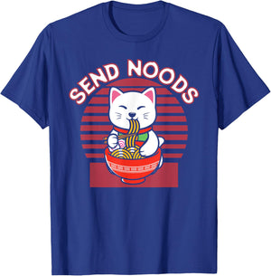 Noodles Japan Cat Japanese Ramen Anime Send Noods T-Shirt - T-Shirt | Royal