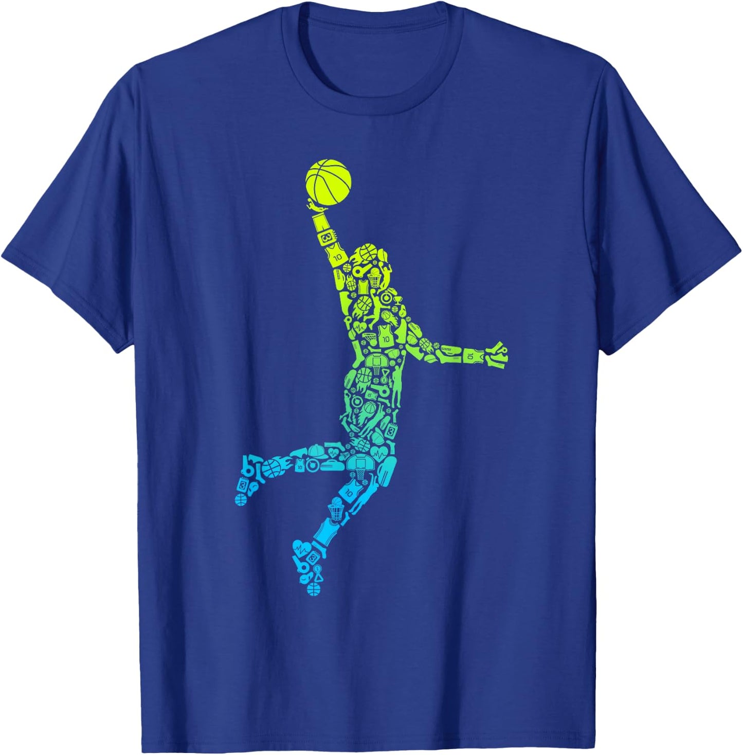 Basketball Players Dunking Kids Men Boys Basketball Player T-Shirt - T-Shirt | Royal