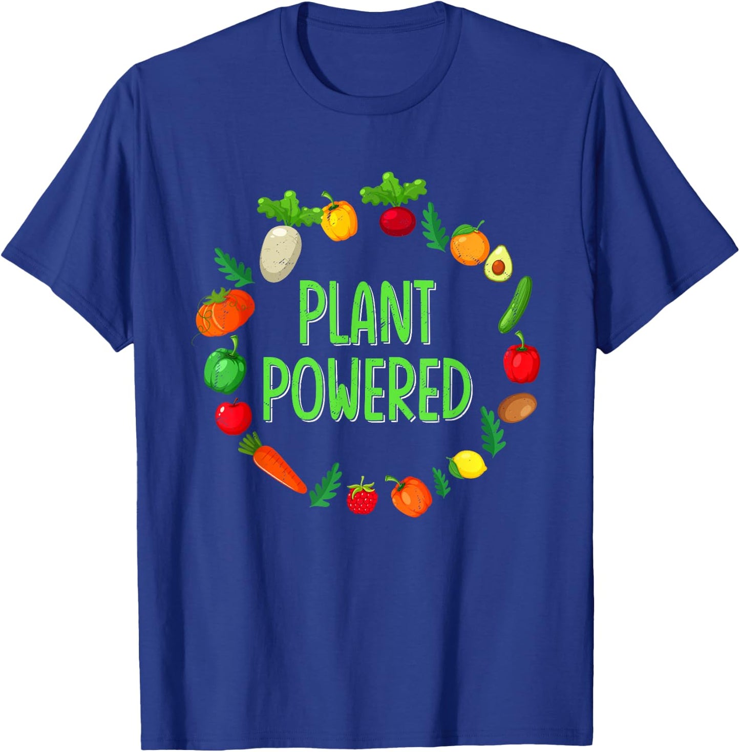 Plant Powered Retro Funny Gym Workout Vegetarian Vegan Lover T-Shirt - T-Shirt | Royal