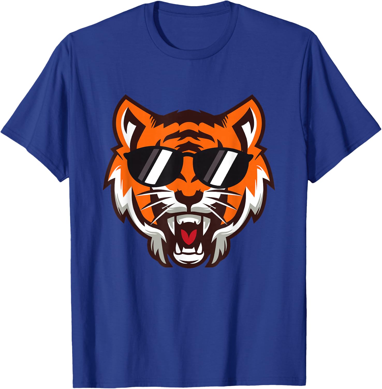 Cool Growling Mouth Open Bengal Tiger with Sunglasses T-Shirt - T-Shirt | Royal