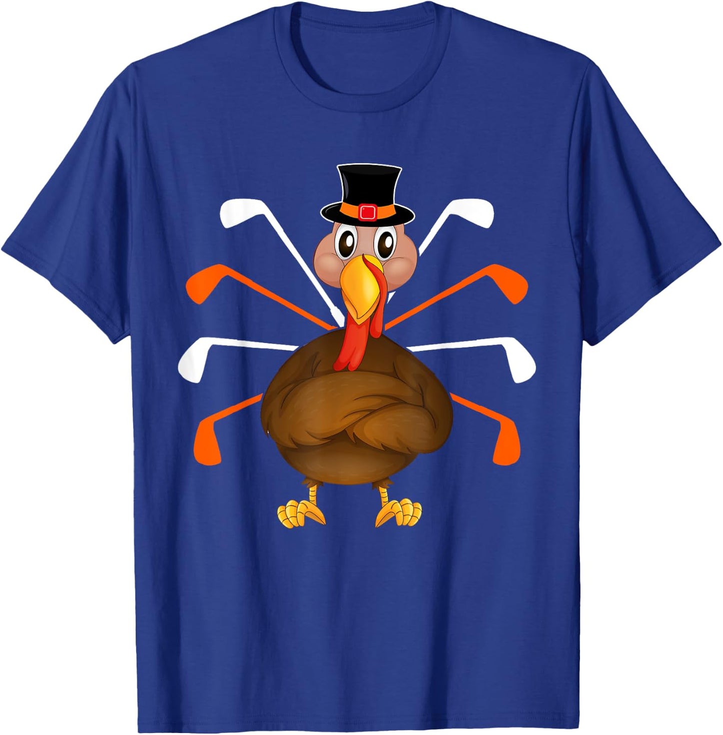 Turkey Golf Thanksgiving Turkey Sport Player Autumn Fall T-Shirt - T-Shirt | Royal