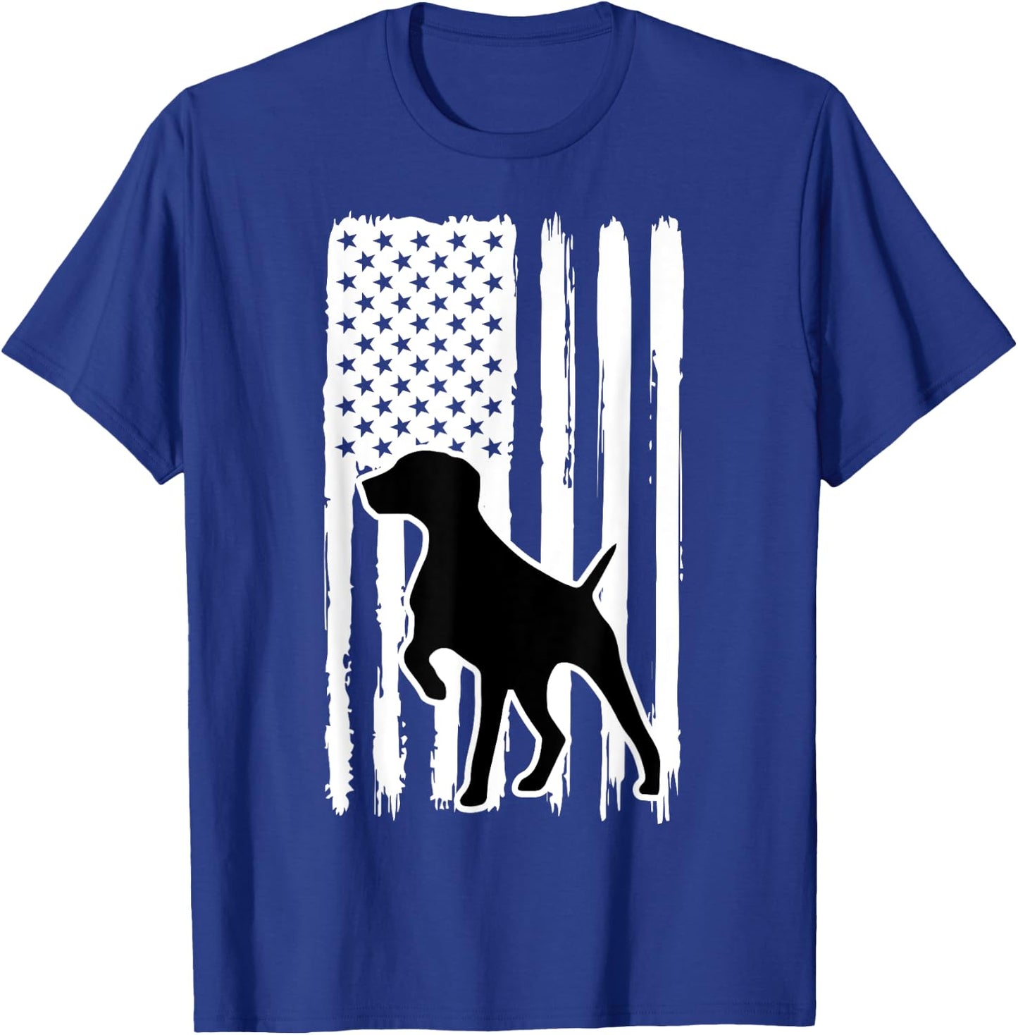 German Shorthaired Pointer American Flag USA Patriot T-Shirt - T-Shirt | Royal