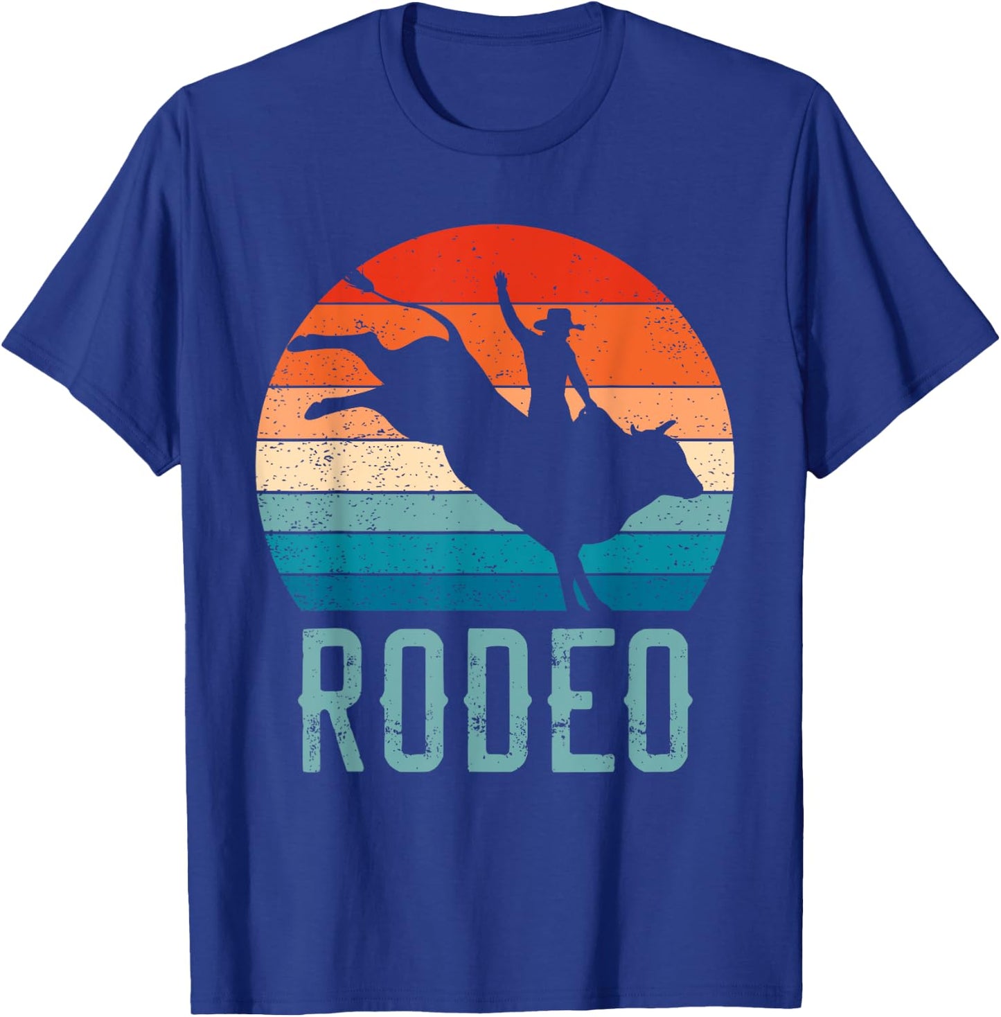 Vintage Rodeo Bull Riding Cowboy Bull Rider Apparel T-Shirt - T-Shirt | Royal