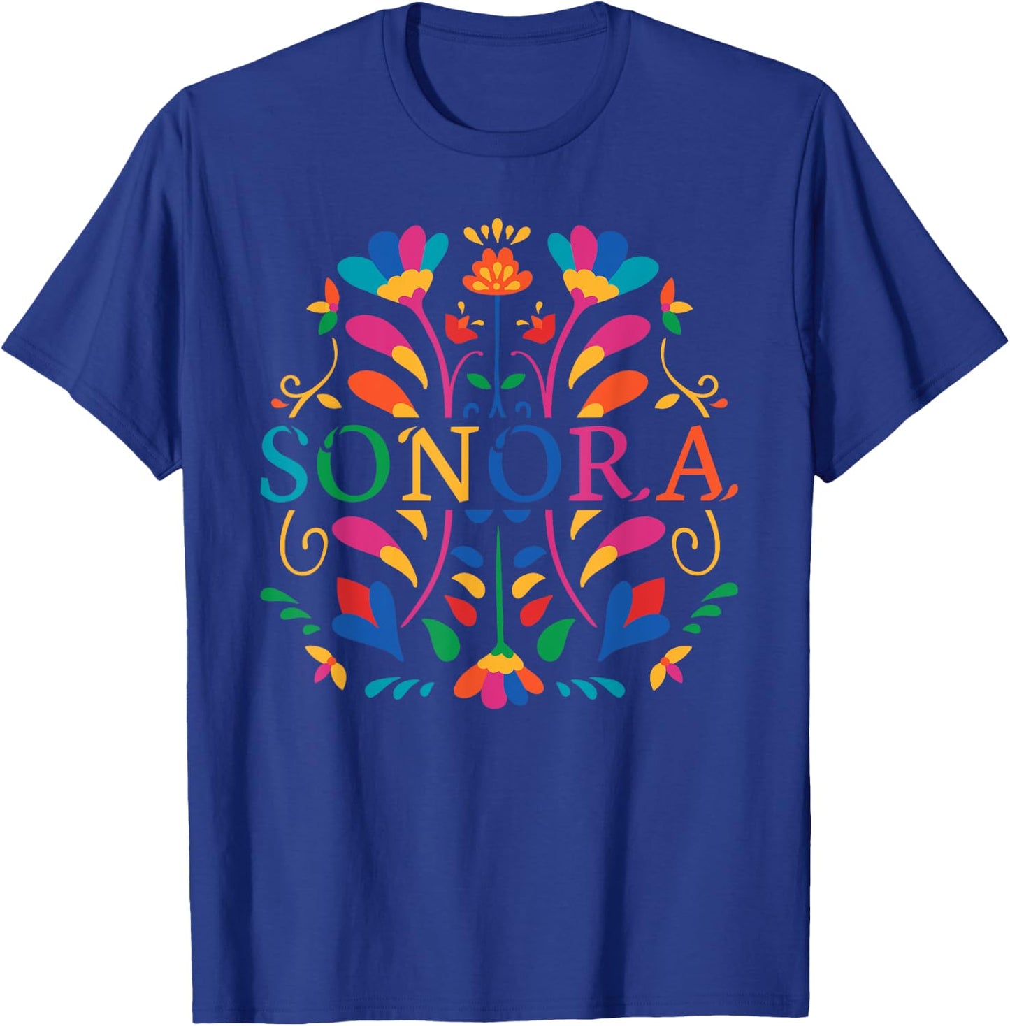 Sonora Shirt, Sonora Flower, Sonora Otomi Mexico T-Shirt - T-Shirt | Royal