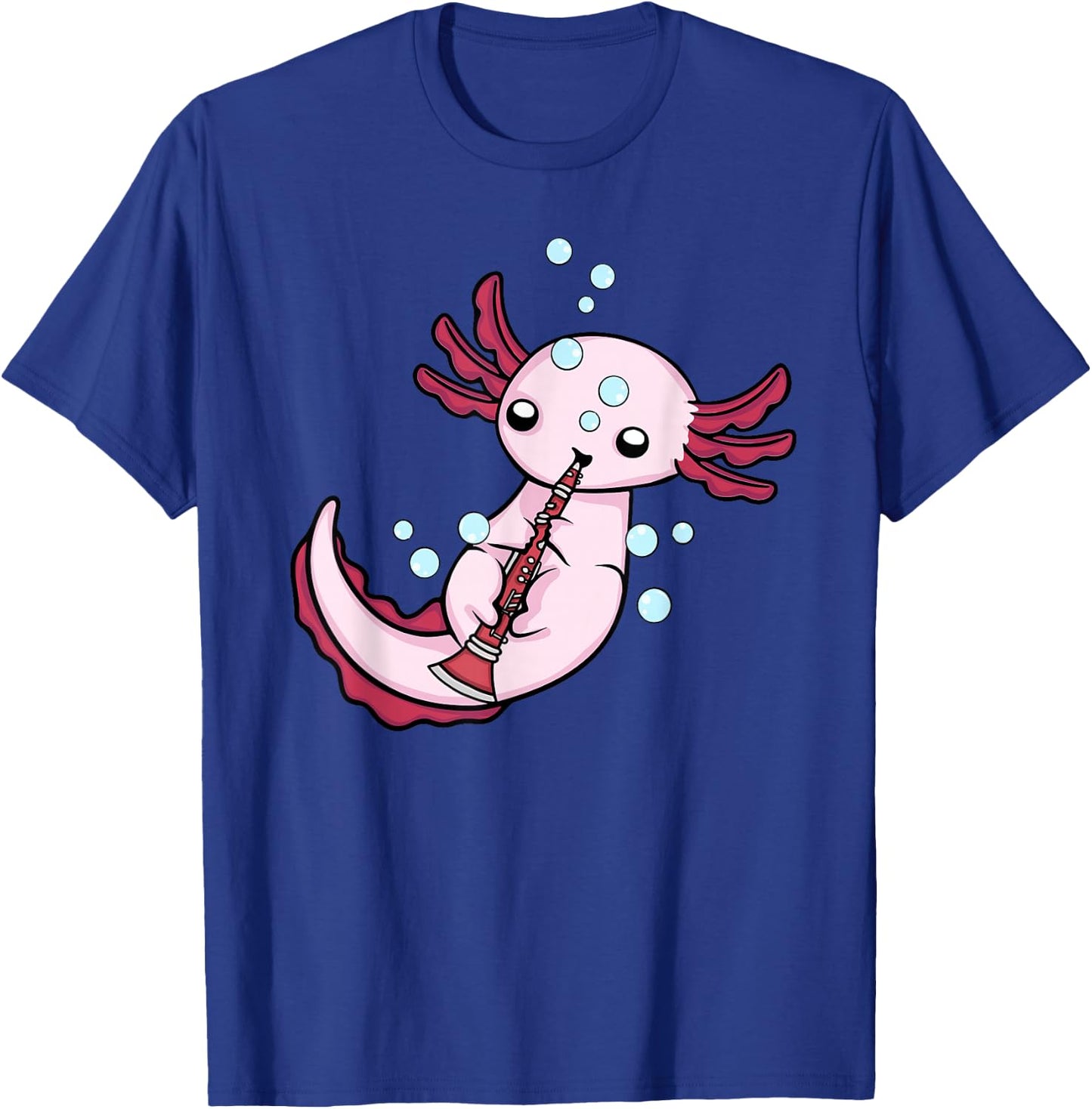 Clarinet Player Axolotl Lover Kids Big Band Music Clarinet T-Shirt - T-Shirt | Royal