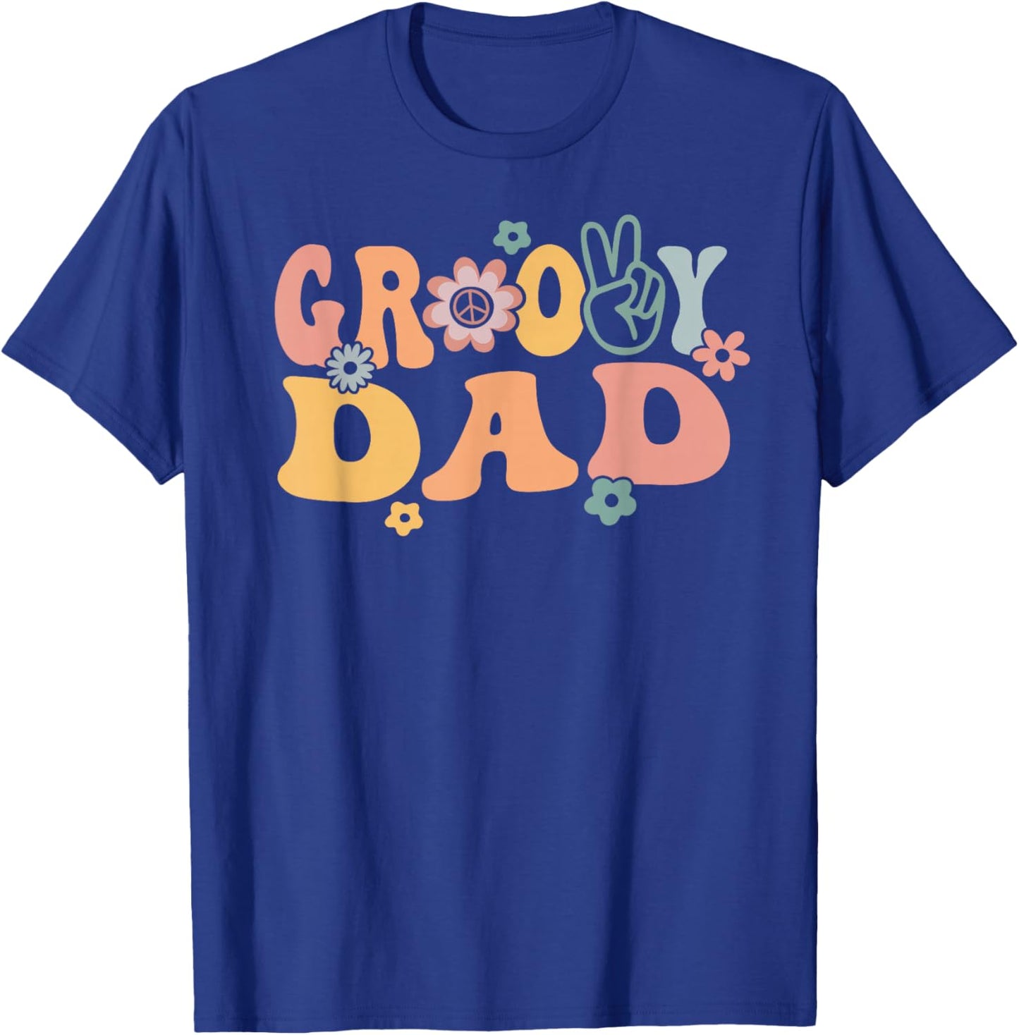 Groovy Dad Retro Father Matching Family 1st Birthday Party T-Shirt - T-Shirt | Royal