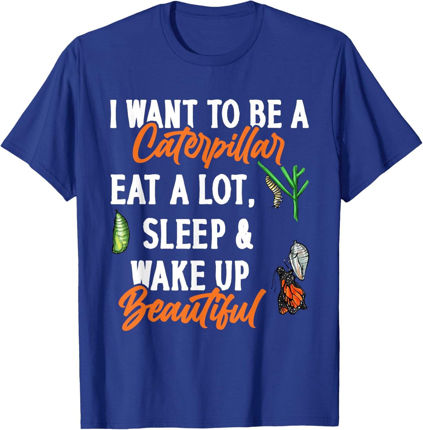 Monarch Butterfly Caterpillar Insect Collector Entomologist T-Shirt - T-Shirt | Royal