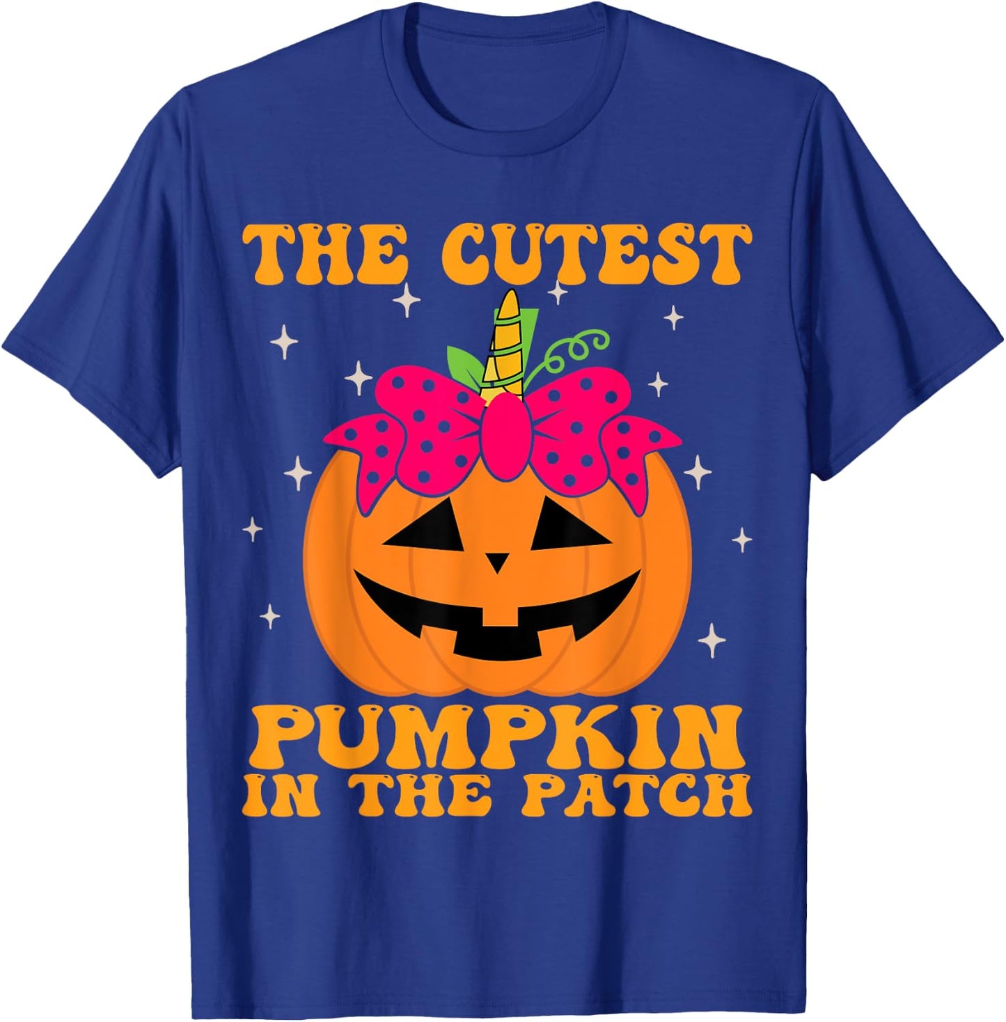 JackOLantern Halloween Pumpkin Unicorn Girl Toddler Kid Cute T-Shirt - T-Shirt | Royal
