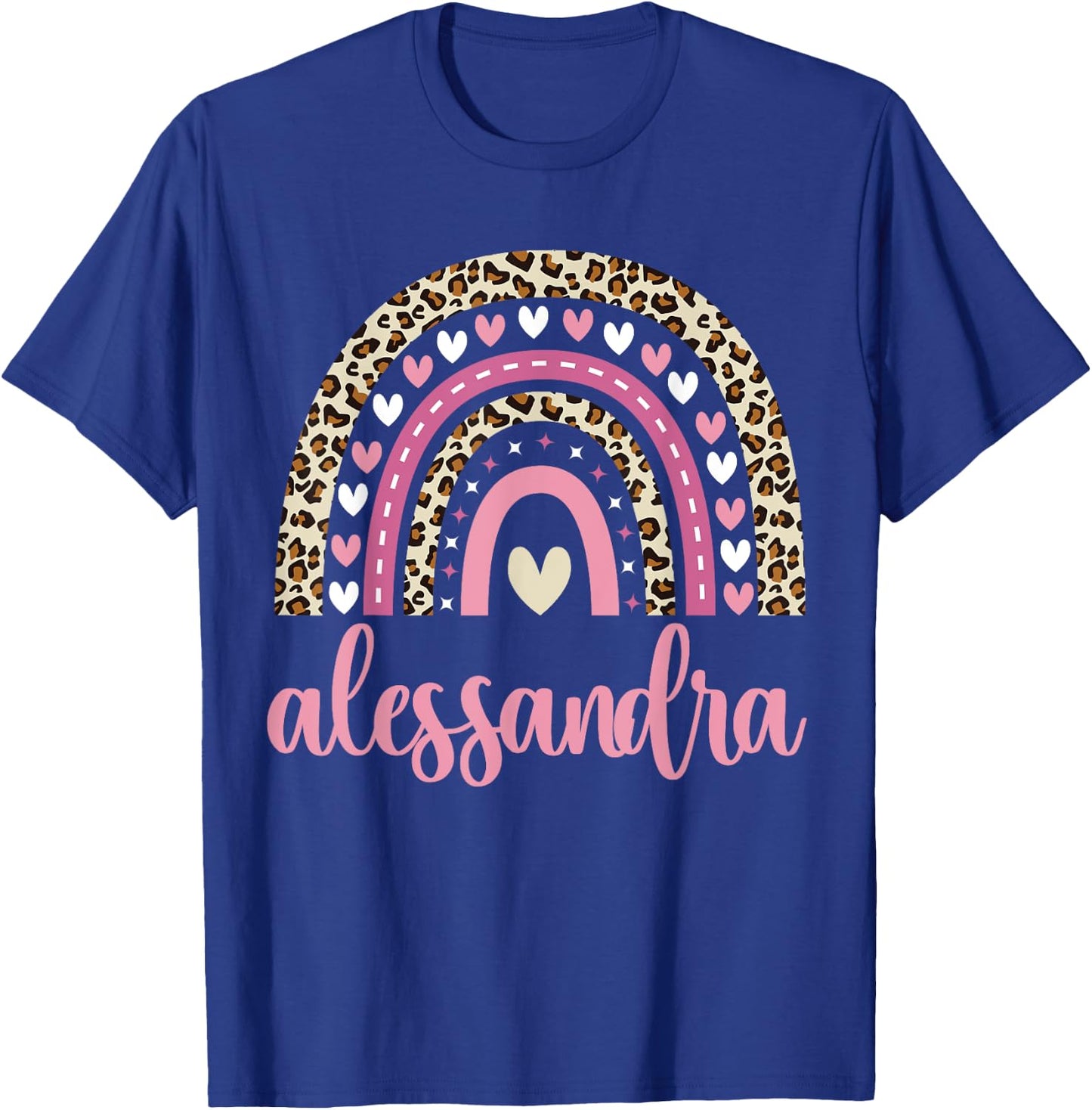 Alessandra Rainbow Leopard Personalized Alessandra Birthday T-Shirt - T-Shirt | Royal
