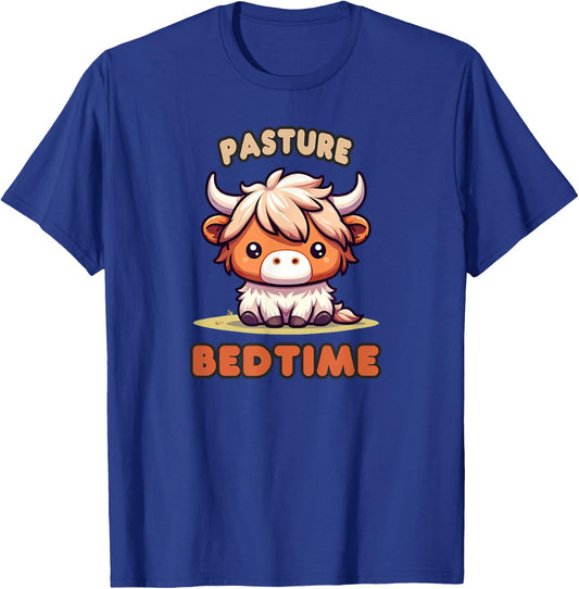 Pasture Bedtime Micro Mini Highland Cow Cute Calf Funny Moo T-Shirt - T-Shirt | Royal