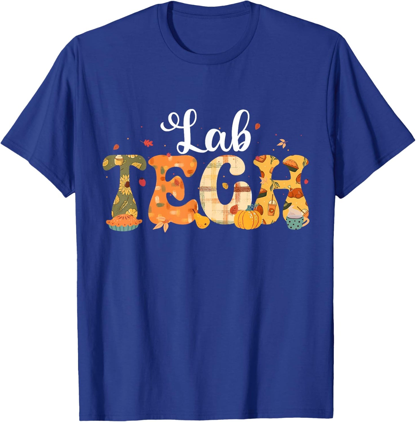 Lab Tech Laboratory Technician Fall Thanksgiving Halloween T-Shirt - T-Shirt | Royal