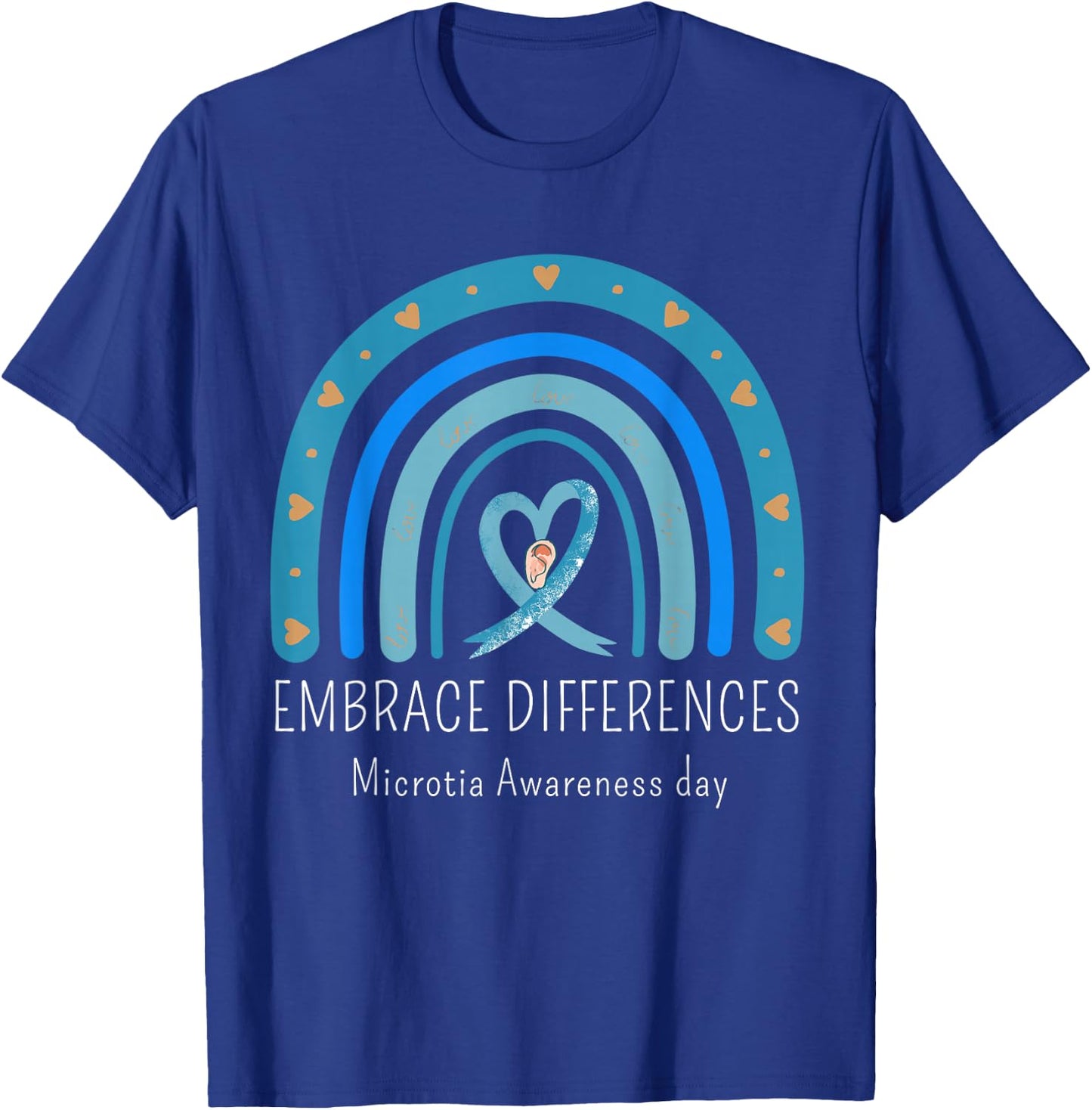 Microtia National Awareness Day Blue Ribbon Microtia Support T-Shirt - T-Shirt | Royal