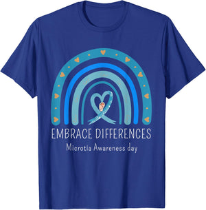 Microtia National Awareness Day Blue Ribbon Microtia Support T-Shirt - T-Shirt | Royal