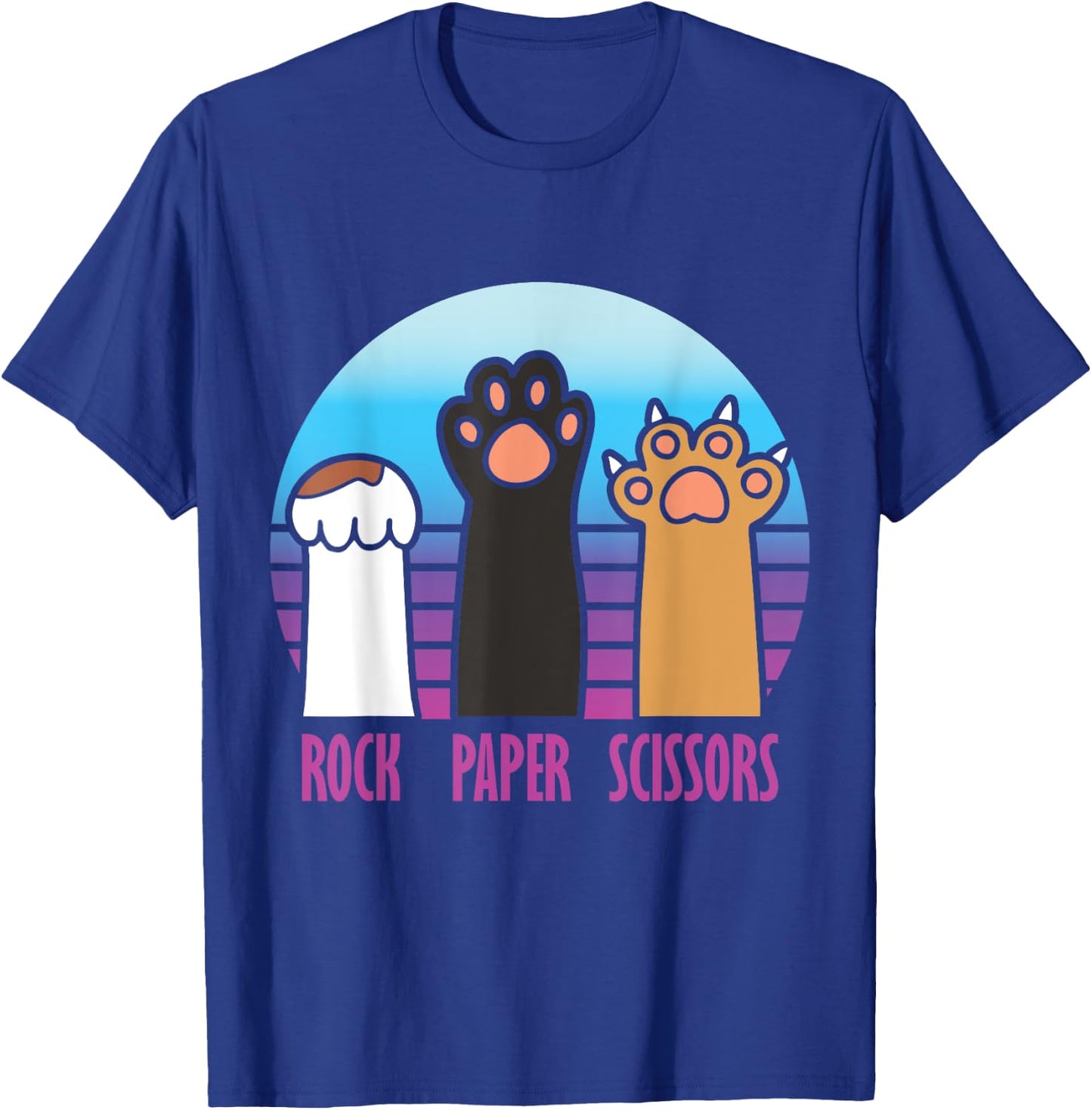 Rock Paper Scissors Hand Game Meme Animal Paw Cat T-Shirt - T-Shirt | Royal