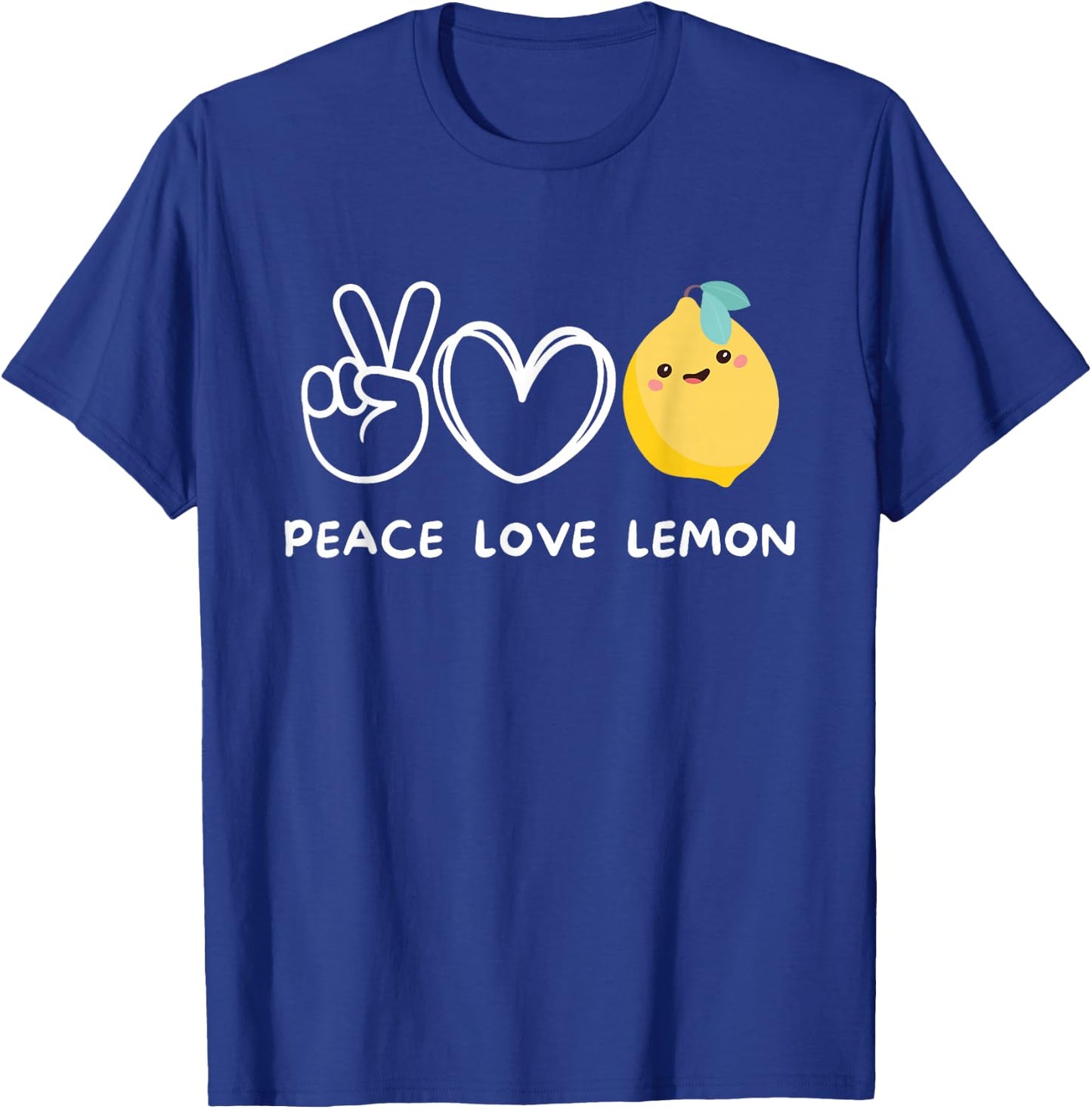 Peace, Love Lemon Retro Lemon Lover Fruit Lover T-Shirt - T-Shirt | Royal