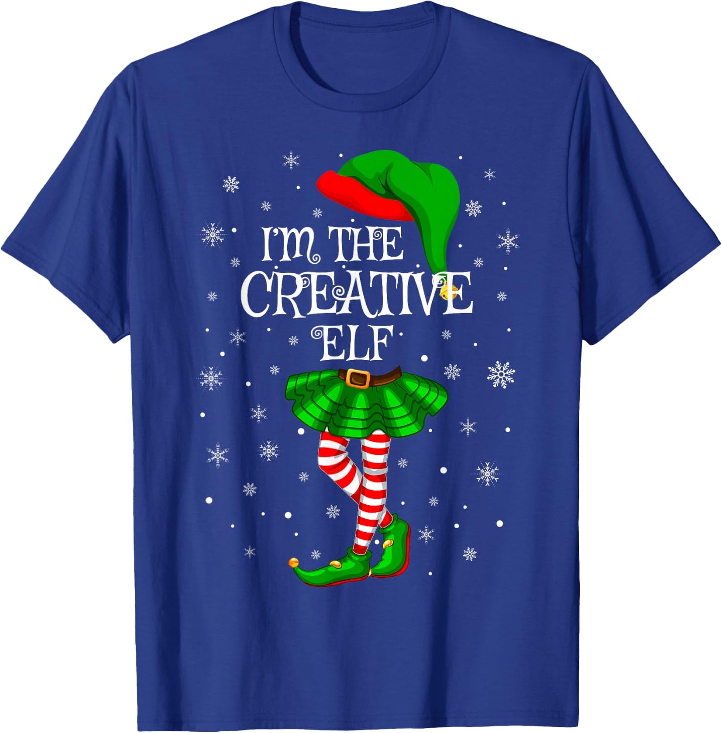 Creative Elf Christmas Matching Family Women Girls Elf T-Shirt - T-Shirt | Royal