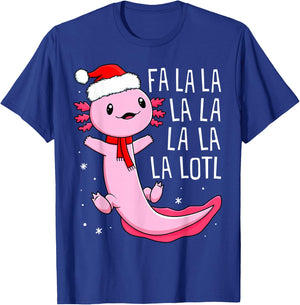 Funny Fa La La Lotl Axolotl Toddler Kids Boys Christmas Xmas T-Shirt - T-Shirt | Royal