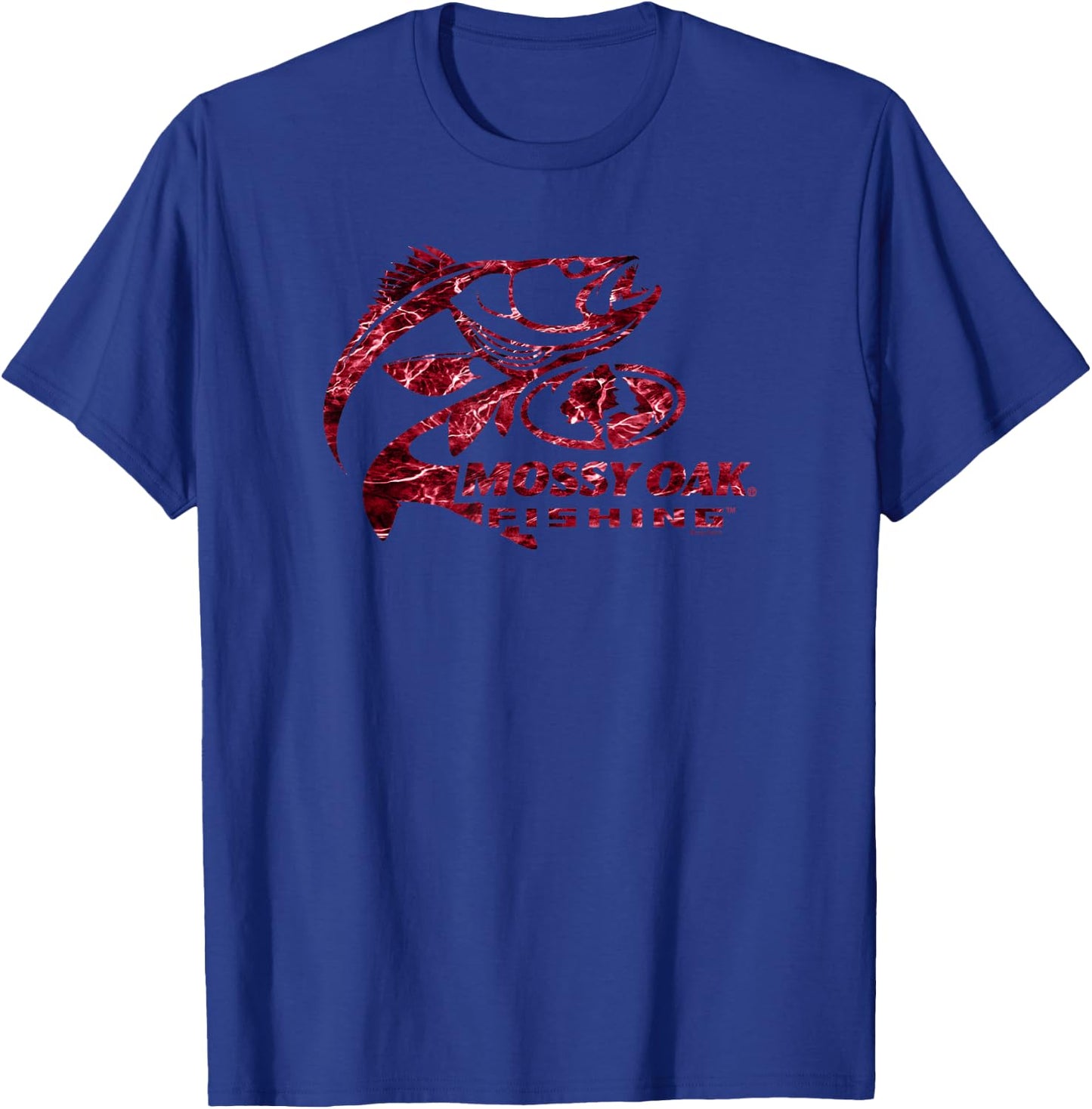 Mossy Oak Fishing Bass Target Ocean Outdoors Red Logo T-Shirt - T-Shirt | Royal