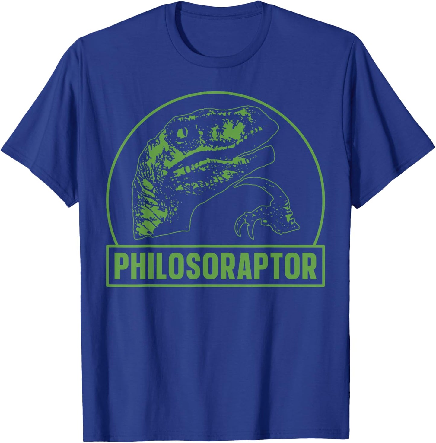 Philosoraptor Funny Philosophy Meme Velociraptor Dinosaur T-Shirt - T-Shirt | Royal