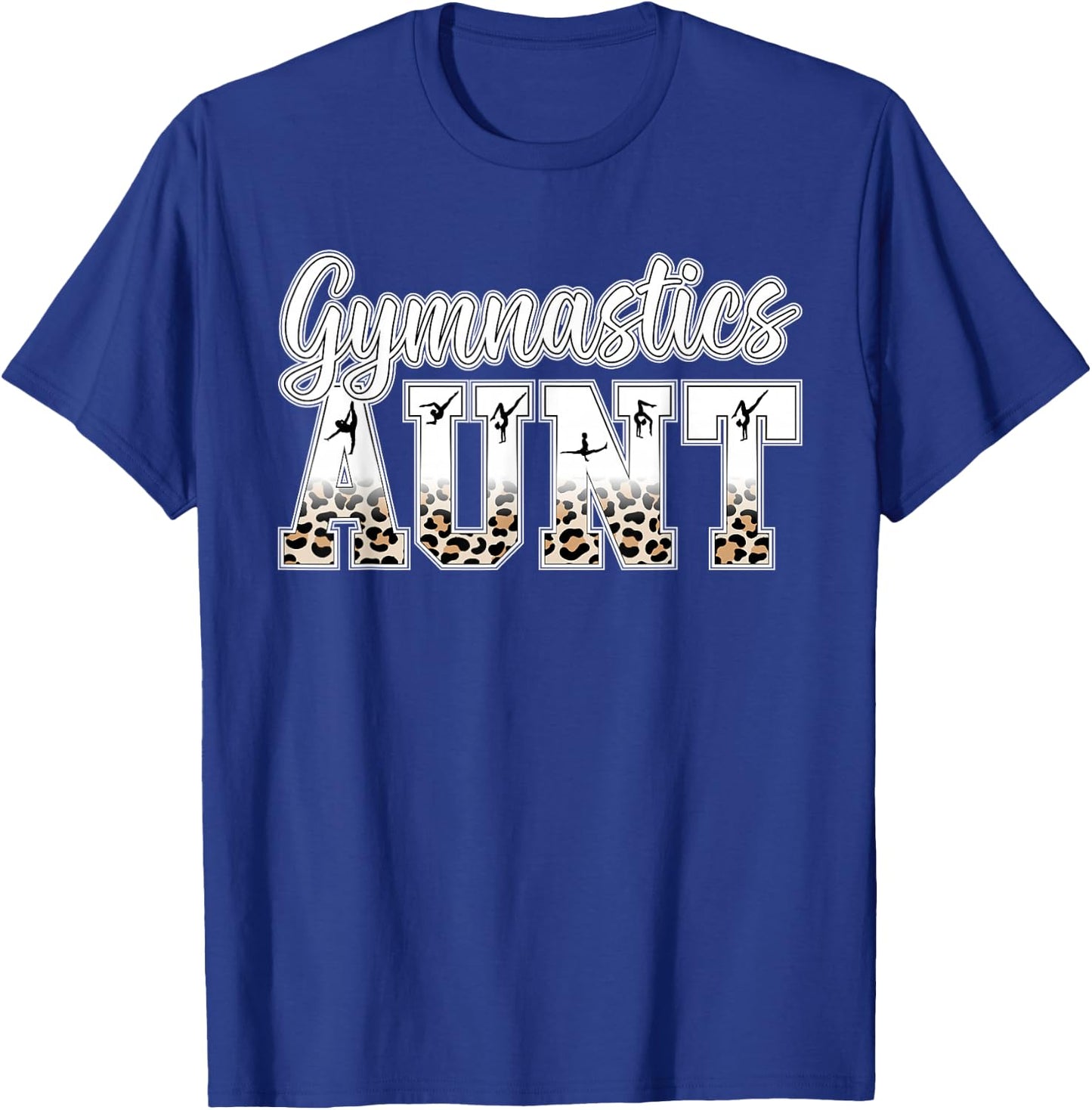 Gymnastics Aunt Of A Gymnast Auntie Leopard Gymnast Aunt T-Shirt - T-Shirt | Royal