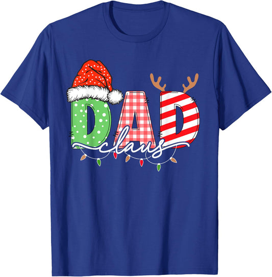 Dad Claus Xmas Christmas Lights Pajama Family Matching T-Shirt - T-Shirt | Royal