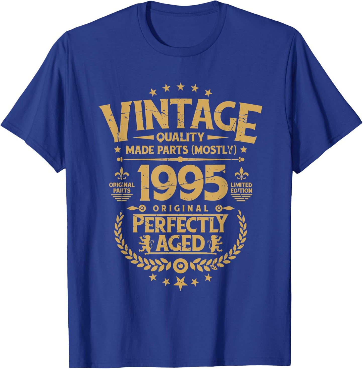 Vintage Birthday Funny Shirt 1995 Perfectly Aged T-Shirt - T-Shirt | Royal