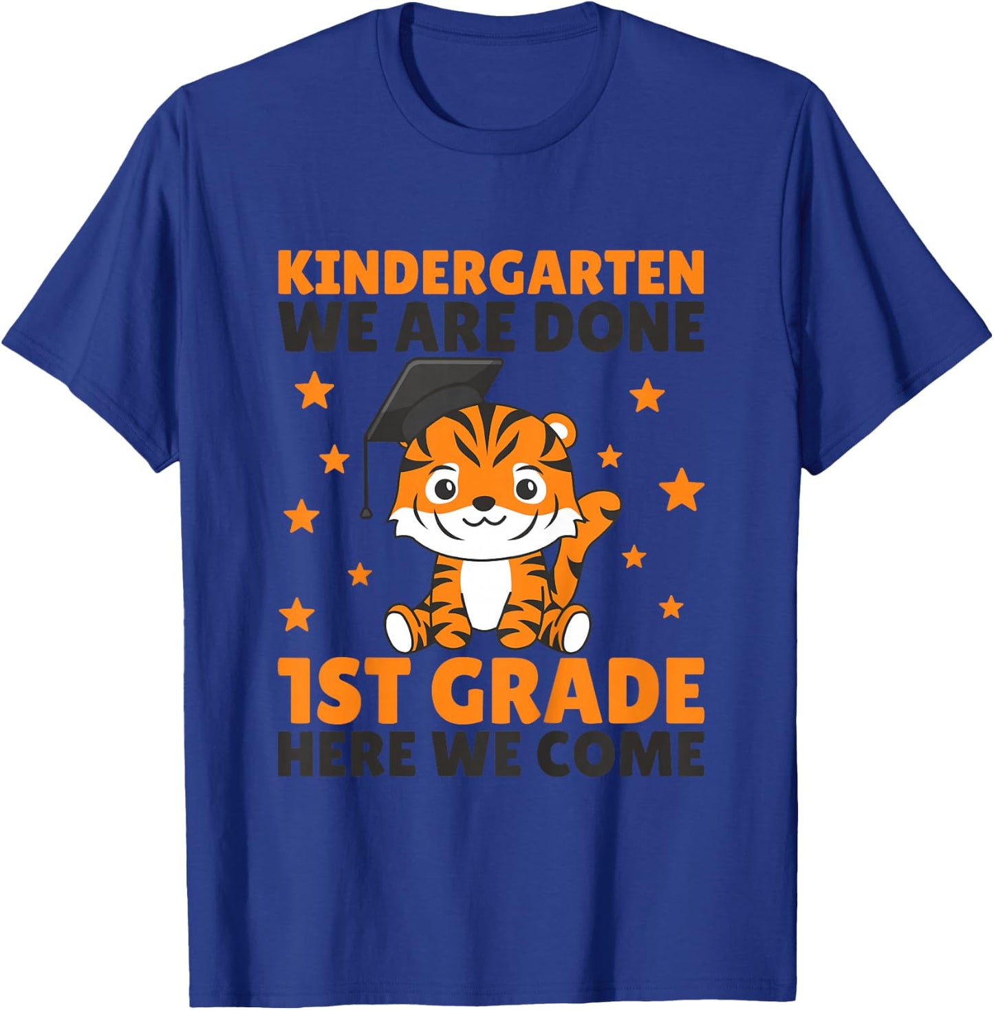 Kids Kindergarten Graduate Tiger Graduation T-Shirt - T-Shirt | Royal