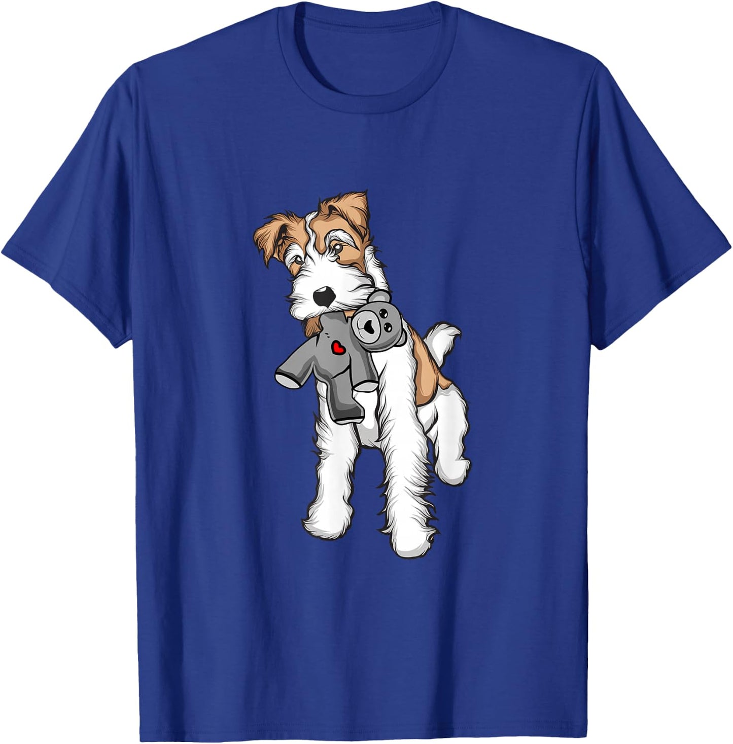 Wire Fox Terrier Plush Mix Stuffed Animal | Fox Terrier T-Shirt - T-Shirt | Royal