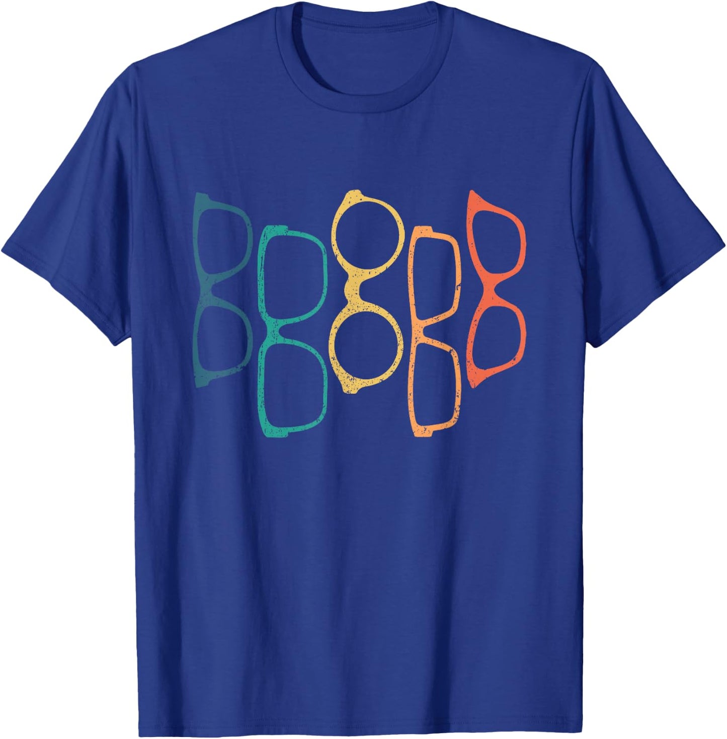 Retro Eyeglasses Eye Glass Doctor Glasses Wearer Optician T-Shirt - T-Shirt | Royal