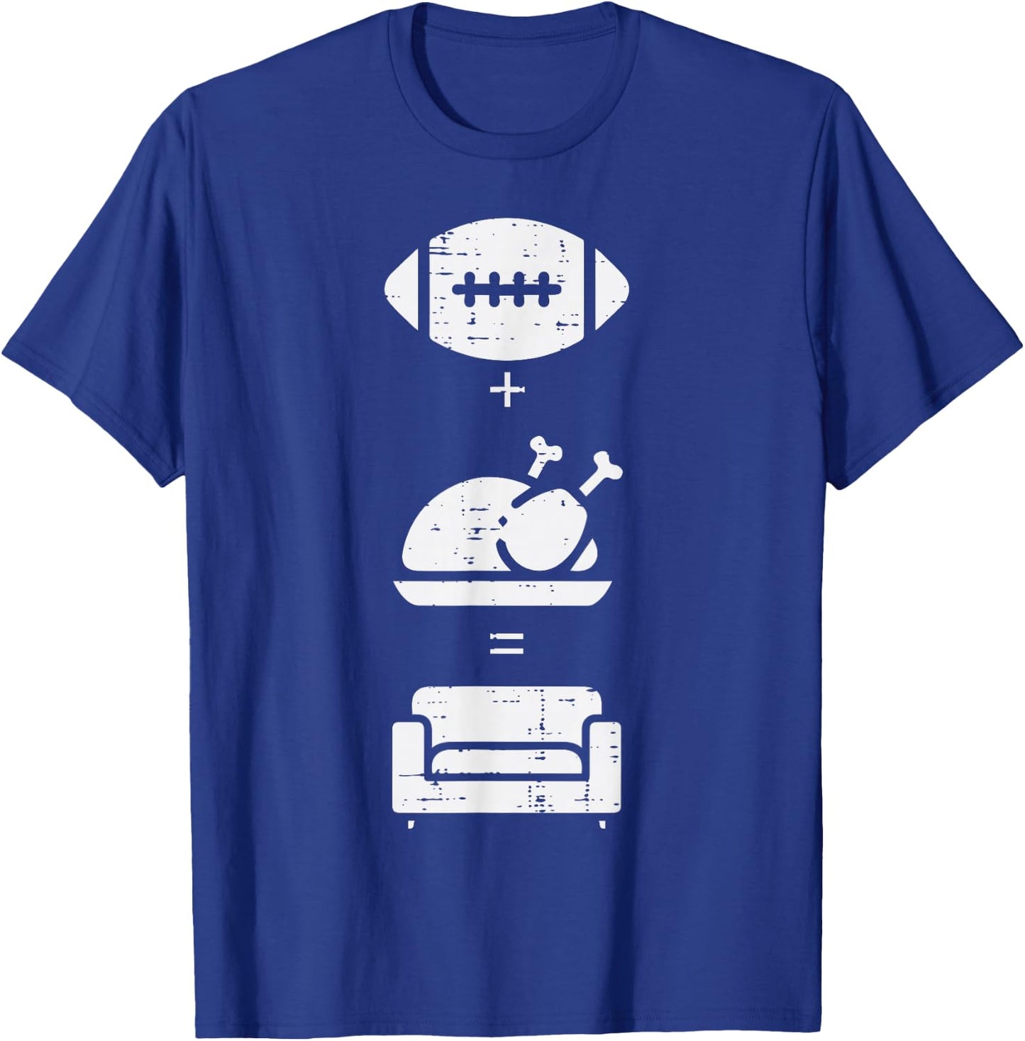 Football Turkey Couch Thanksgiving Sports Men Women Kids T-Shirt - T-Shirt | Royal