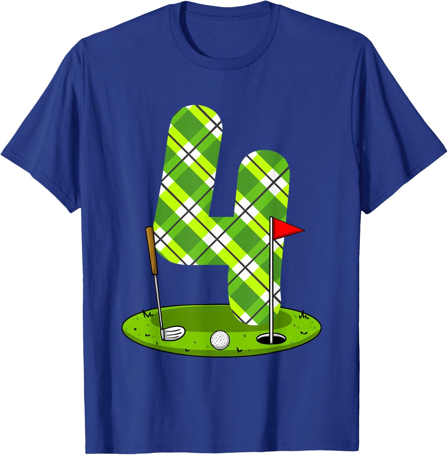 Golf Birthday Shirt For Kids 4th Birthday Party Golfer T-Shirt - T-Shirt | Royal