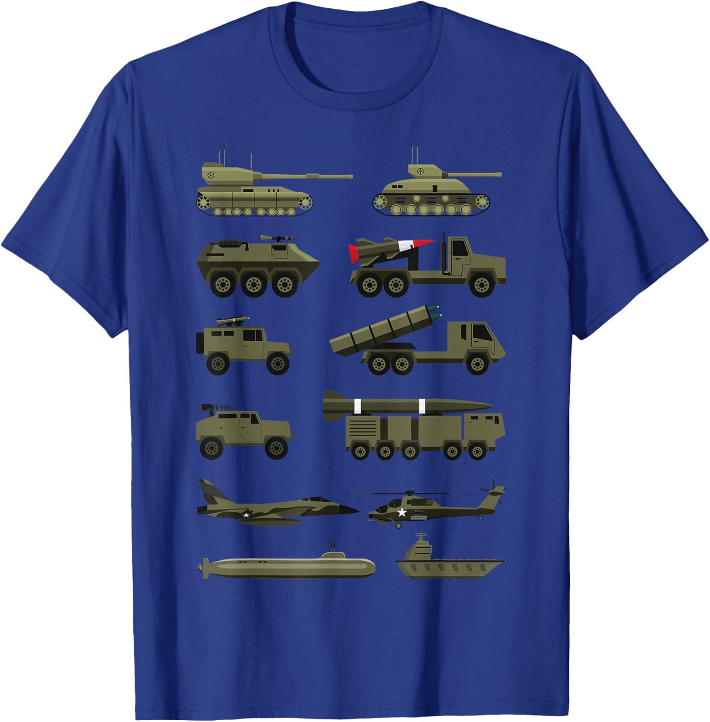 Military Vehicles, Military Boy and Girl Tank Lover T-Shirt - T-Shirt | Royal