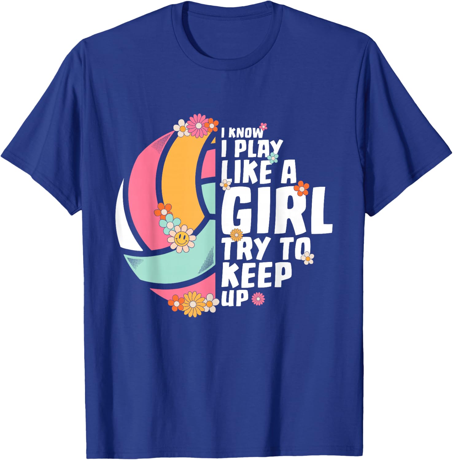 Volleyball Shirt Teen Girls Women College Volleyball Lover T-Shirt - T-Shirt | Royal