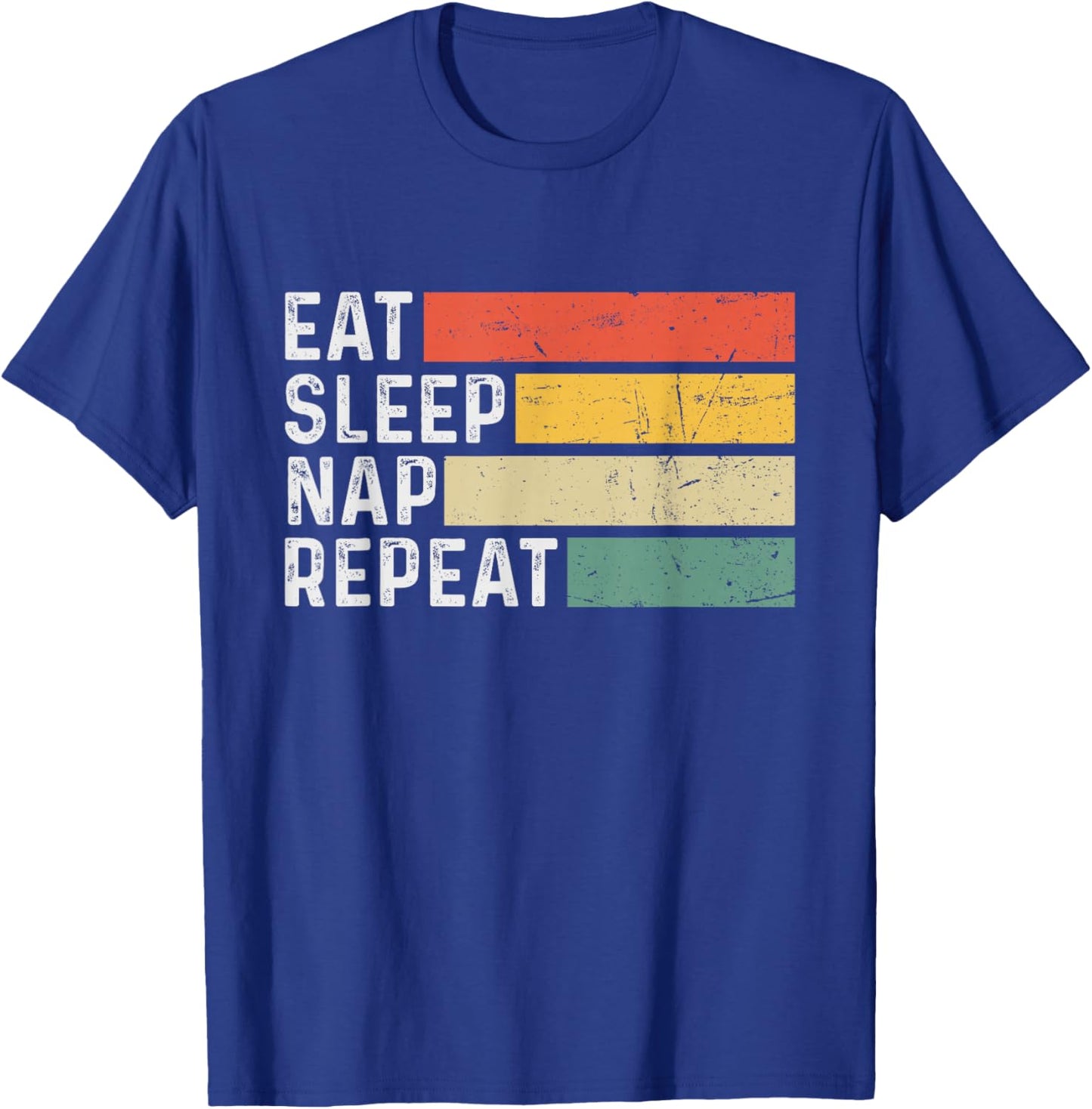 Napping Sleeping Funny Retro Vintage - Eat Sleep Nap Repeat T-Shirt - T-Shirt | Royal