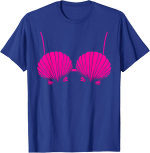 Seashell Mermaid Bra Brassiere Bikini Clam Shell T-Shirt - T-Shirt | Royal
