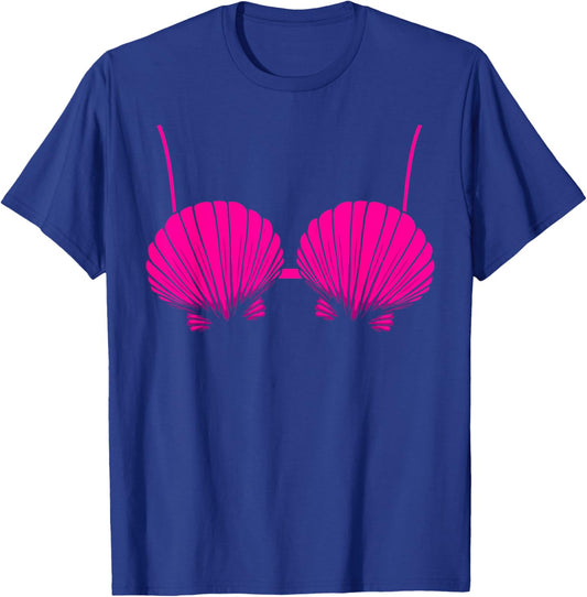 Seashell Mermaid Bra Brassiere Bikini Clam Shell T-Shirt - T-Shirt | Royal