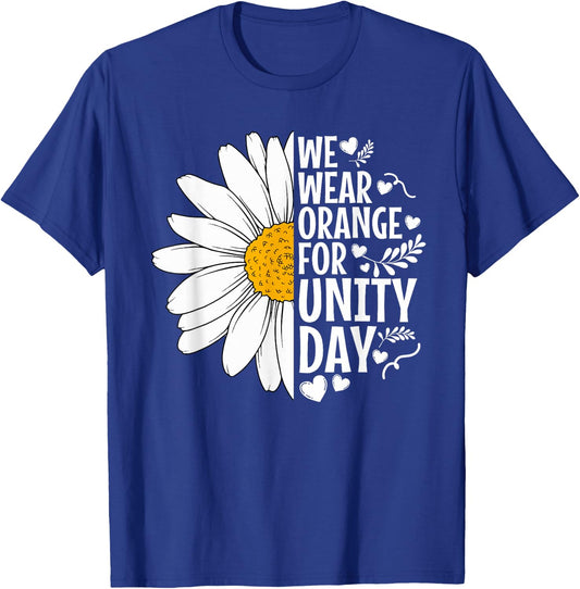 We Wear Orange For Unity Day Daisy Anti Bullying Orange T-Shirt - T-Shirt | Royal