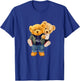 Cool Teddy Bear Boys Best Friends Style Illustration Graphic T-Shirt - T-Shirt | Royal