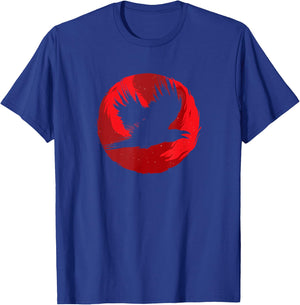 Gothic Raven Red Moon Black Crow T-Shirt - T-Shirt | Royal