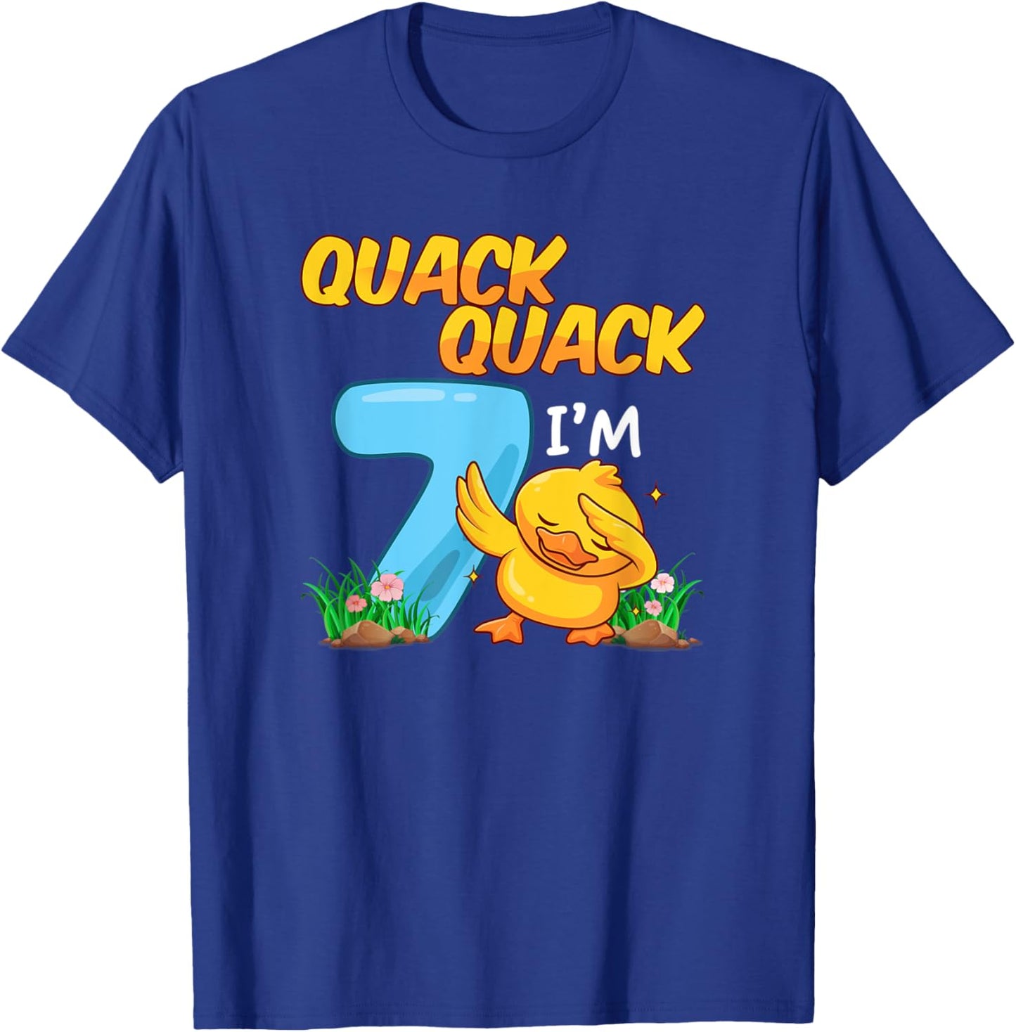 7 Year Old Gifts Boys Girls Teens Dabbing Duck 7th Birthday T-Shirt - T-Shirt | Royal