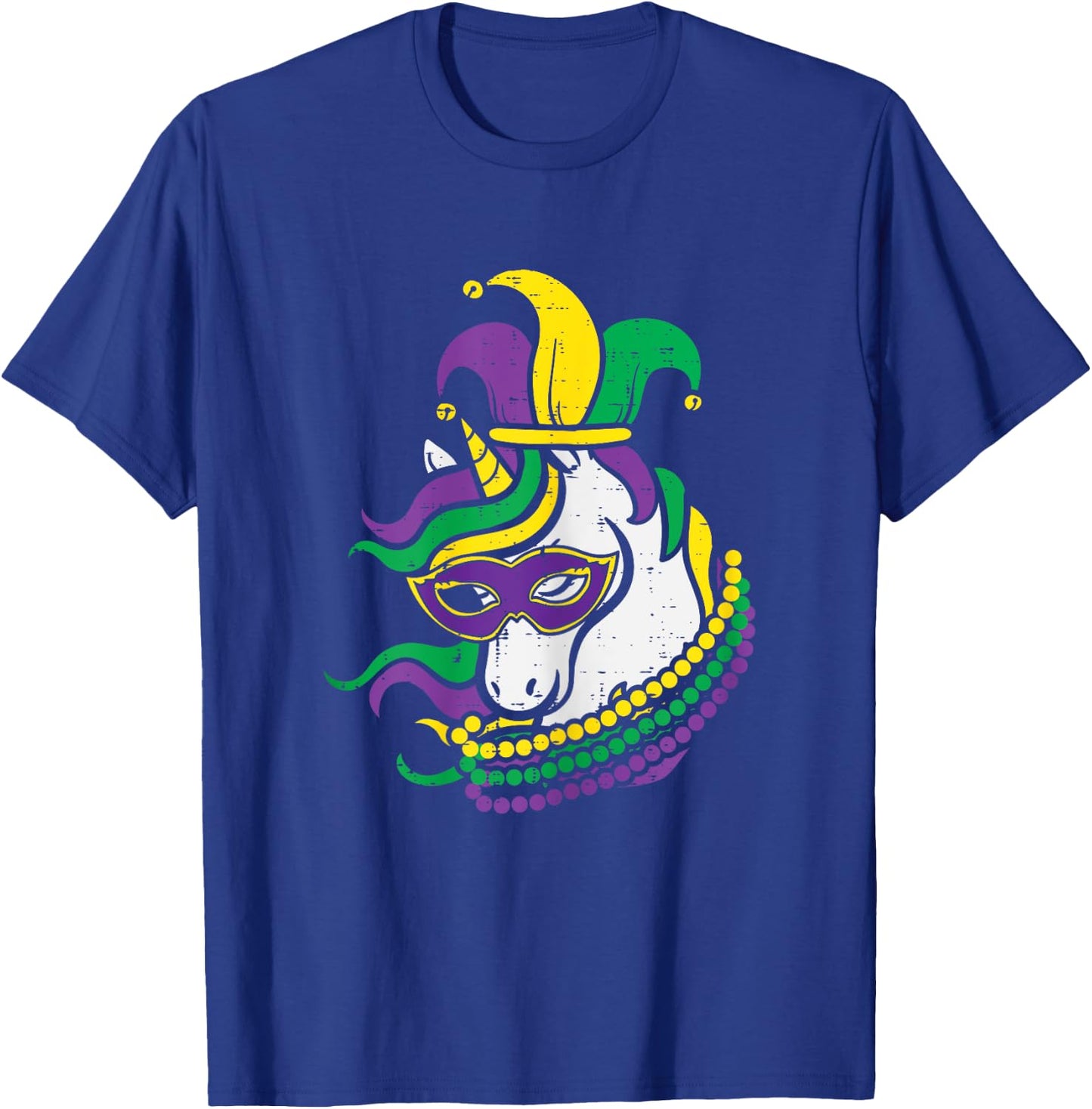 Mardi Gras Unicorn Cute Outfit Girls Kids Toddlers T-Shirt - T-Shirt | Royal