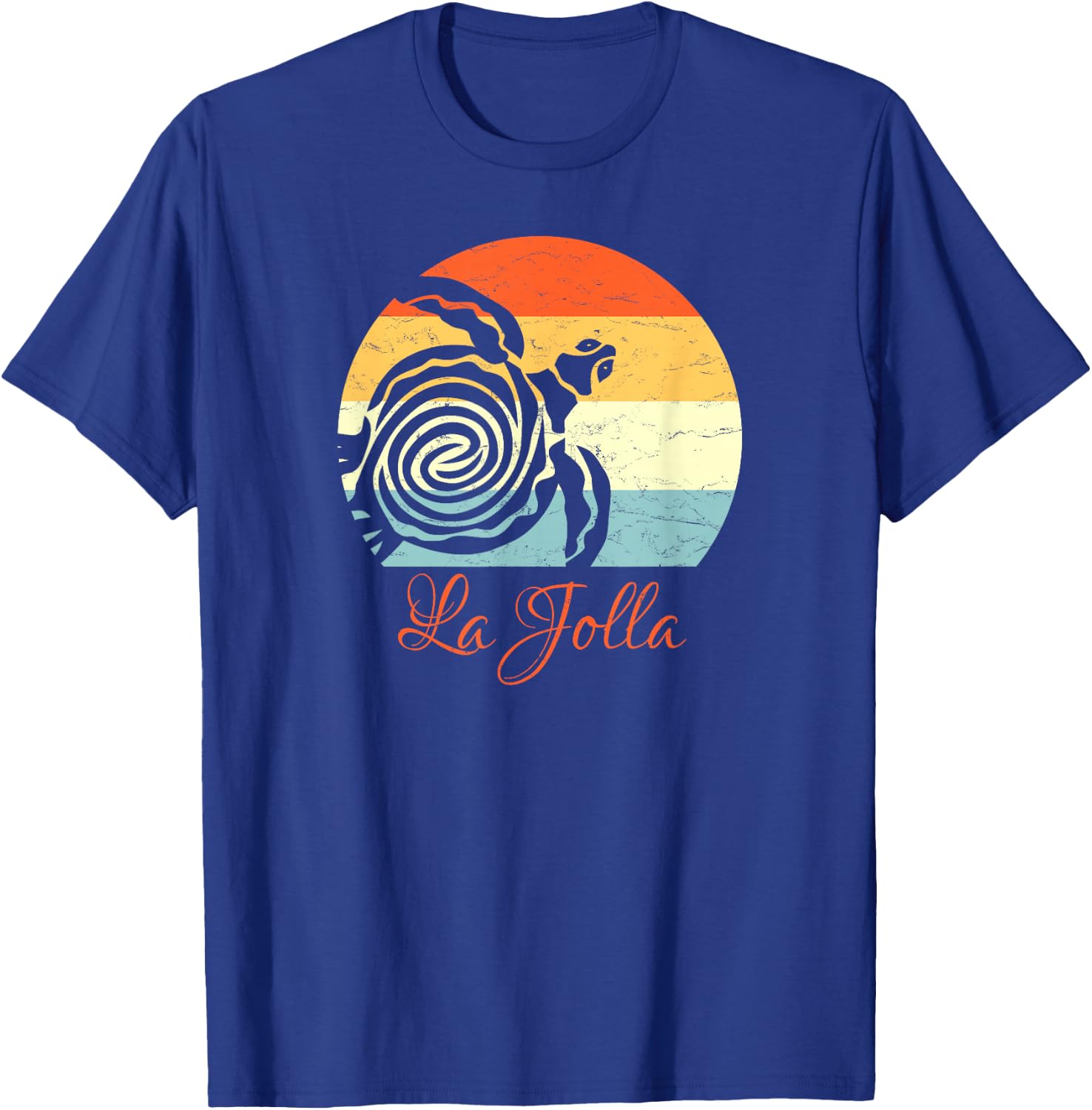 La Jolla, California Vintage Vacation Retro Sea Turtle T-Shirt - T-Shirt | Royal