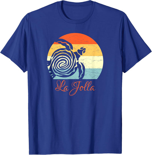 La Jolla, California Vintage Vacation Retro Sea Turtle T-Shirt - T-Shirt | Royal
