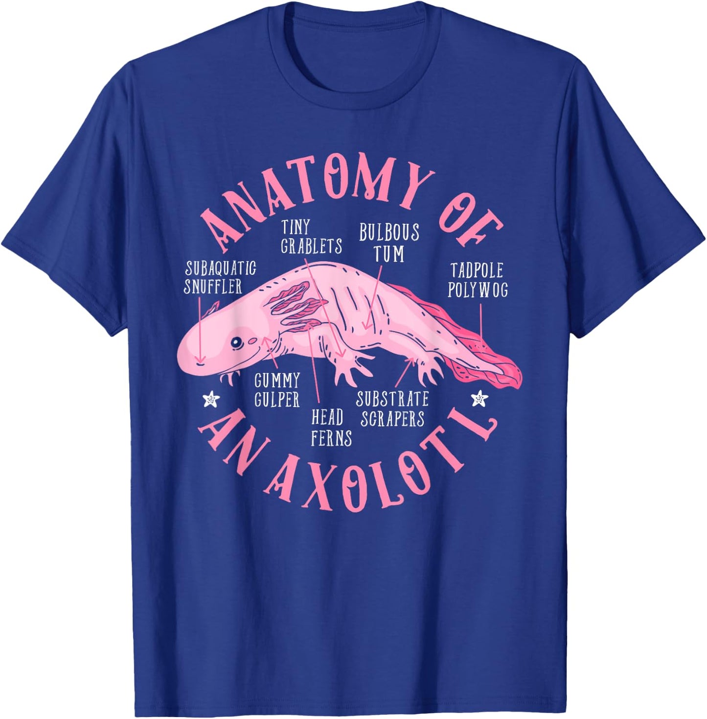 Anatomy Of An Axolotl Lover Mexican Salamander Boys Girls T-Shirt - T-Shirt | Royal
