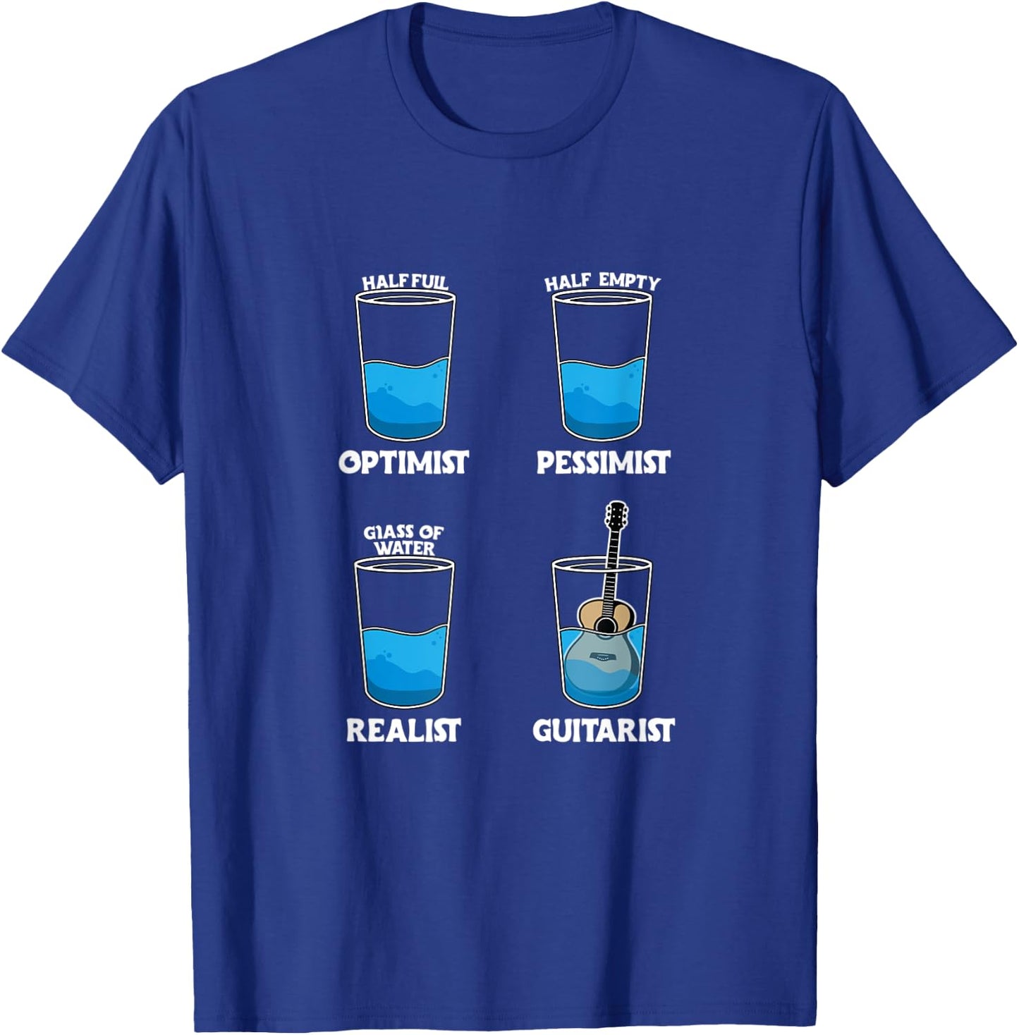 Optimist Pessimist Realist Guitarist Klassische Gitarre T-Shirt - T-Shirt | Royal