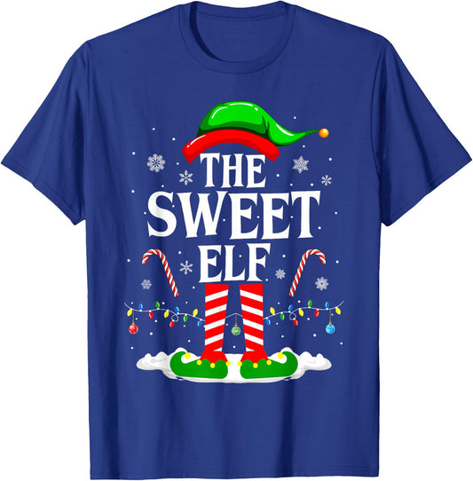 The Sweet Elf Xmas Funny Matching Family Group Christmas T-Shirt - T-Shirt | Royal